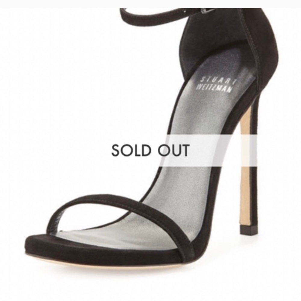 BNIB Stuart Weitzman Nudist Black Luxe Suede